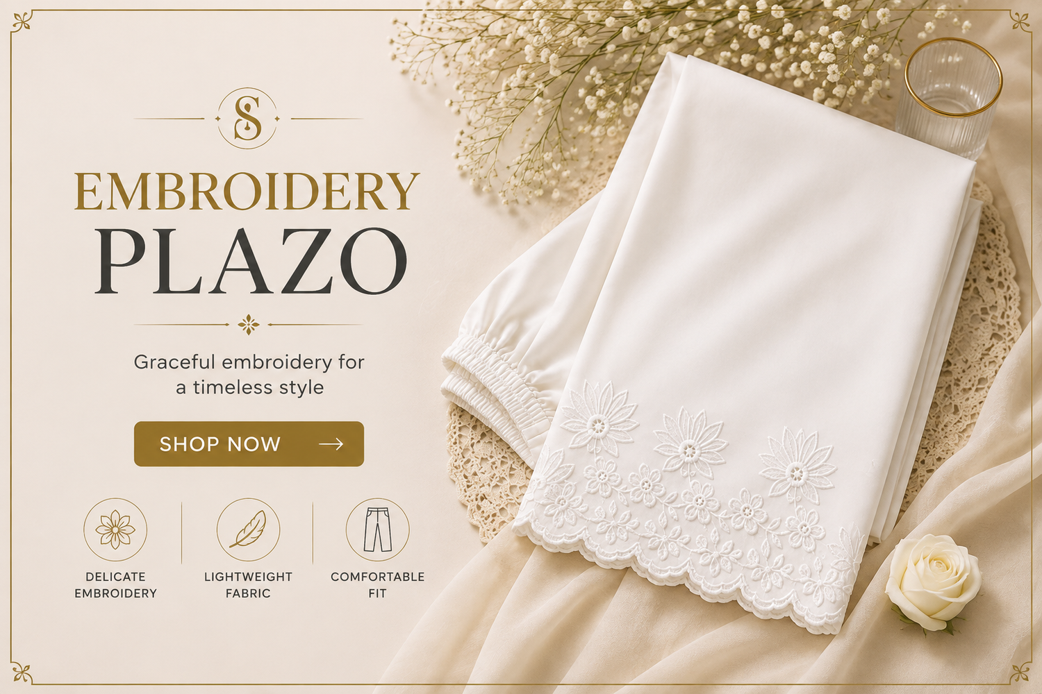 Embroidery plazo