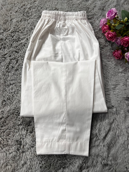 Plain Trousers ( Off White )