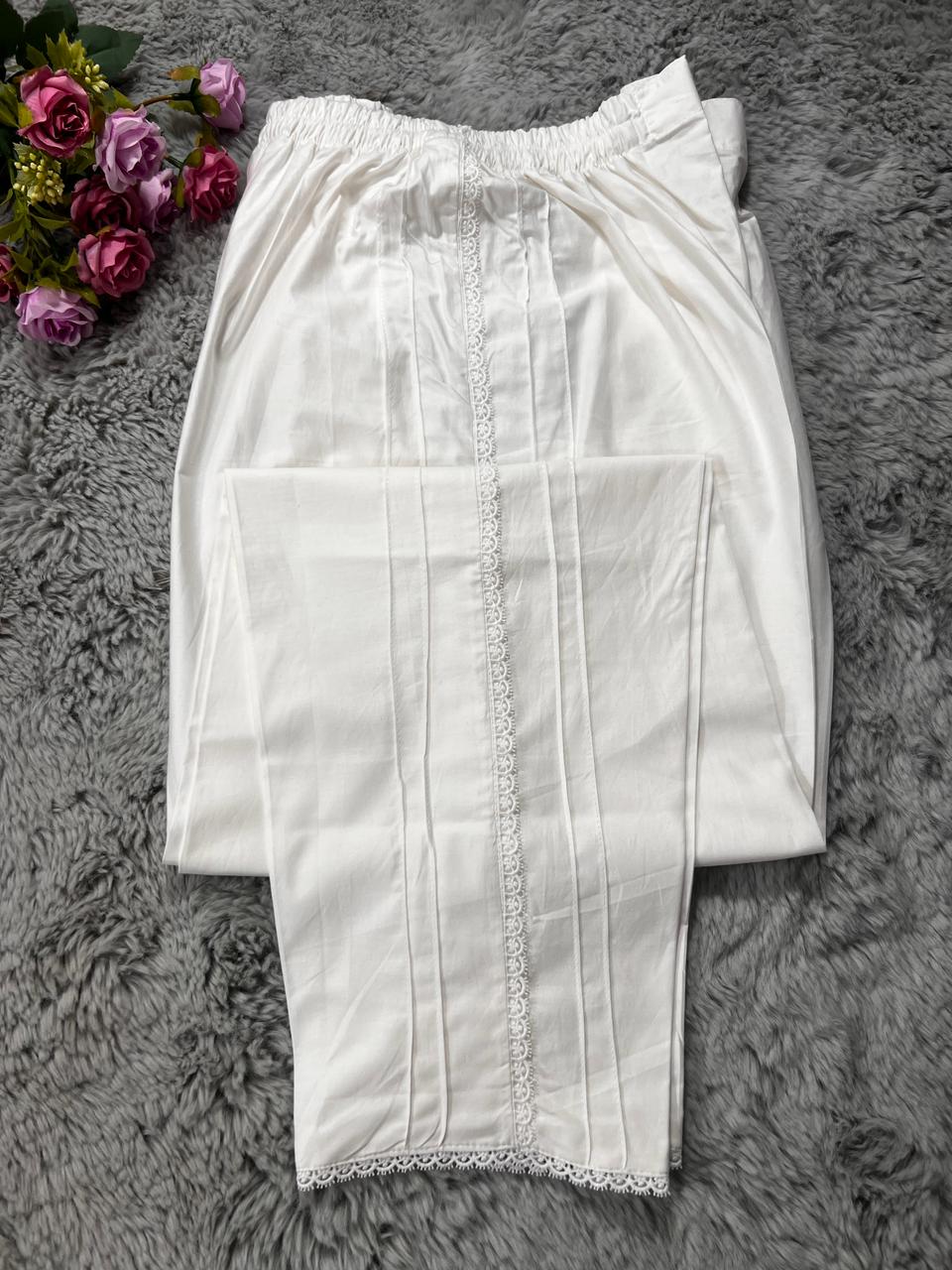 Side Lace Trouser ( Off White )