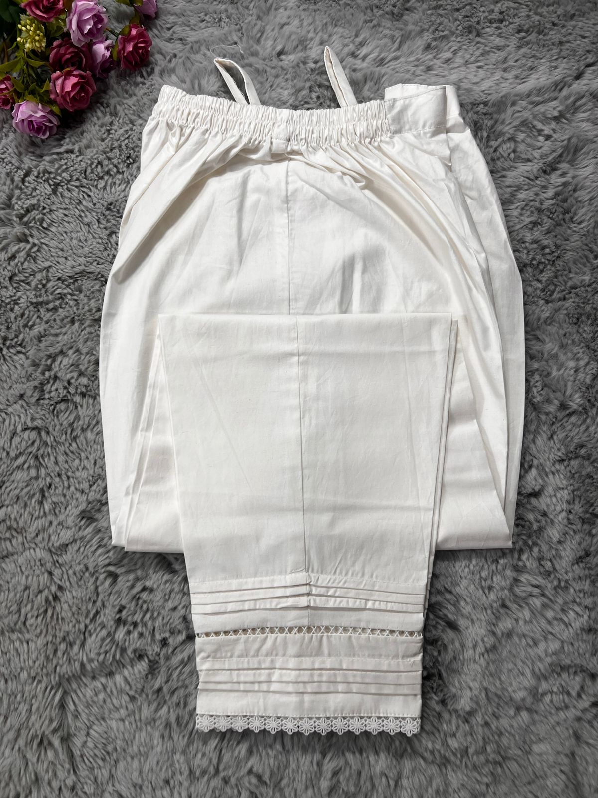 6 Plate 2 Lace Trouser ( White )
